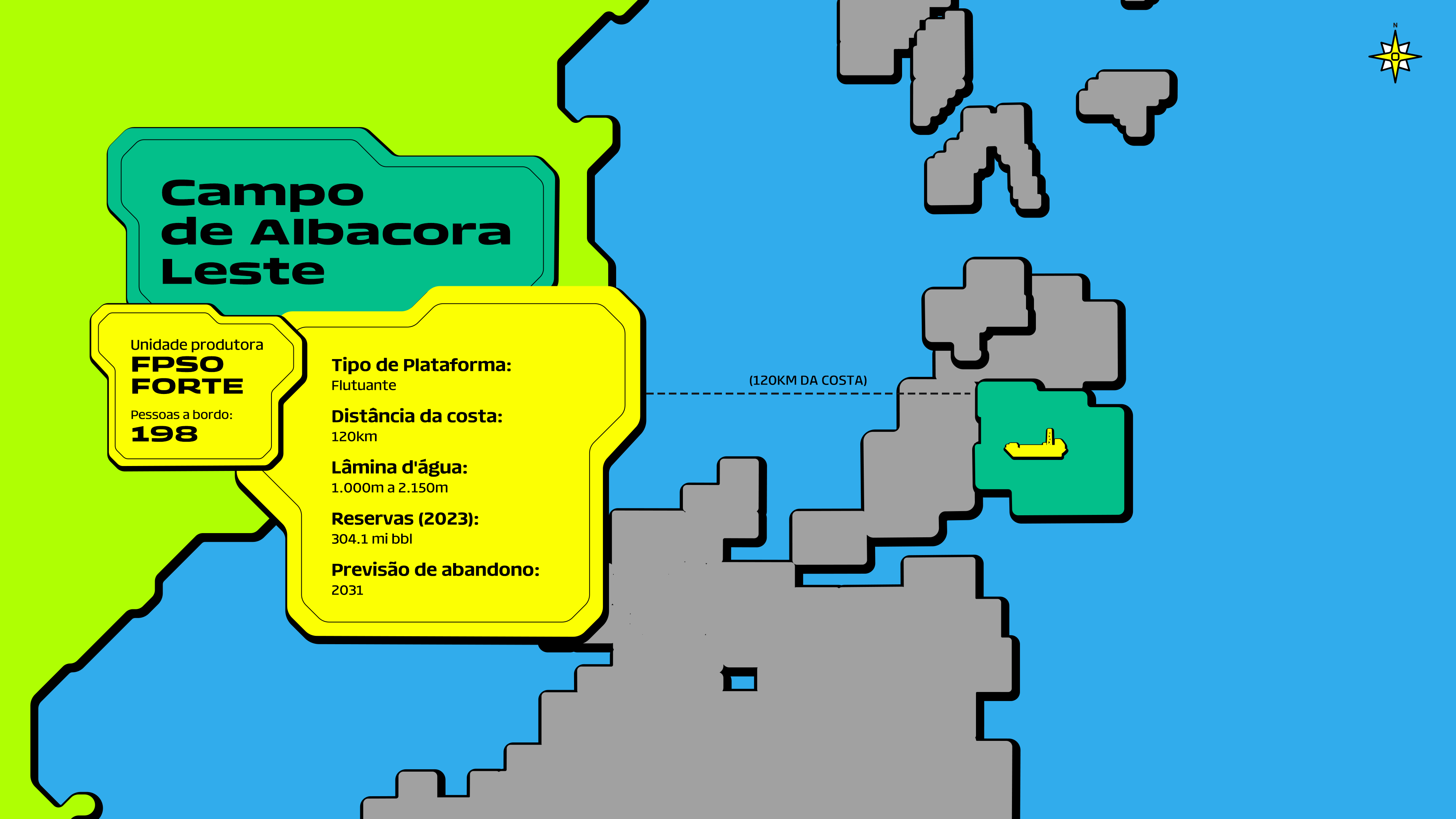 Um mapa do campo de albacora leste da PRIO