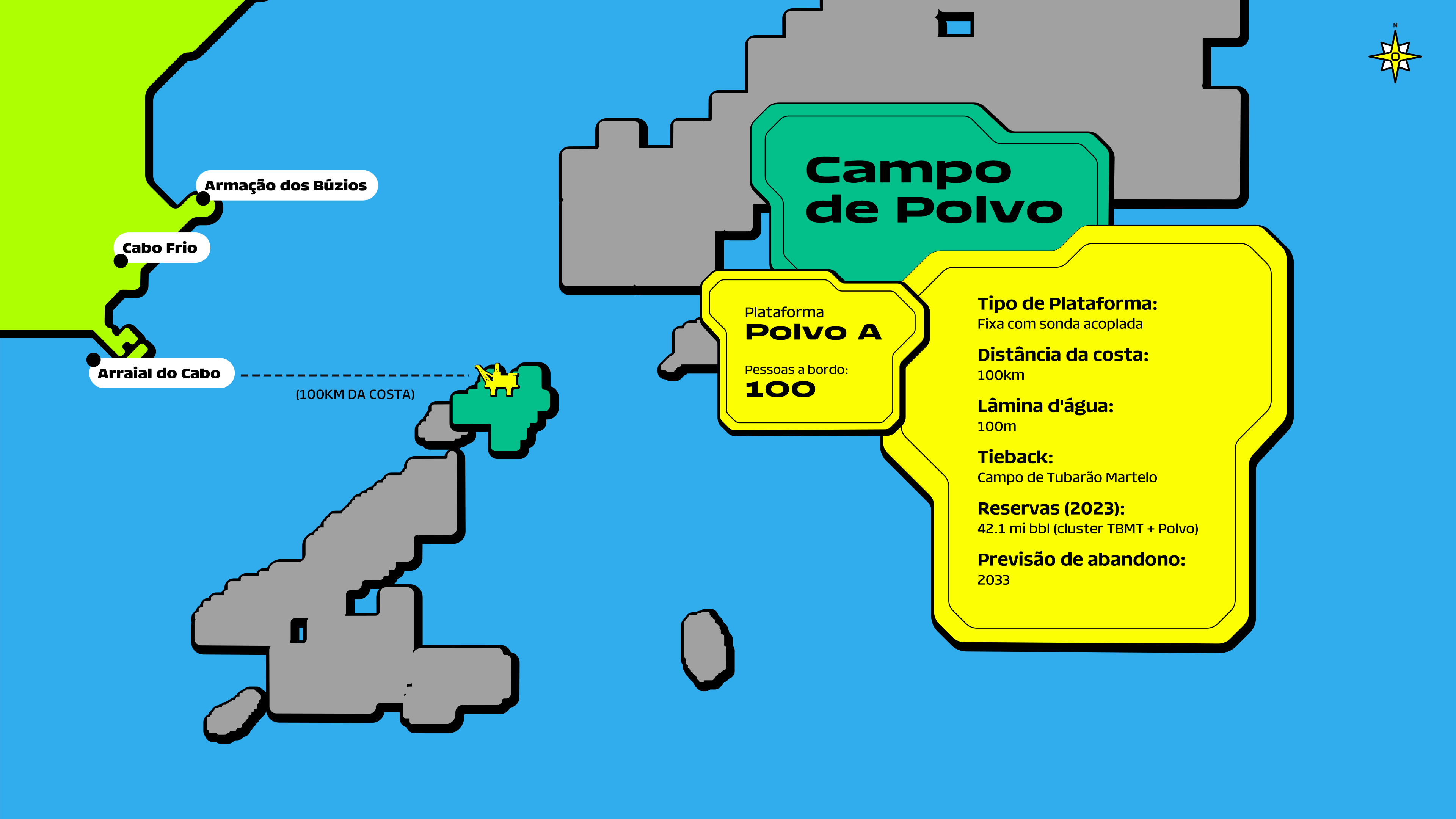 Um mapa da região do campo de polvo da PRIO