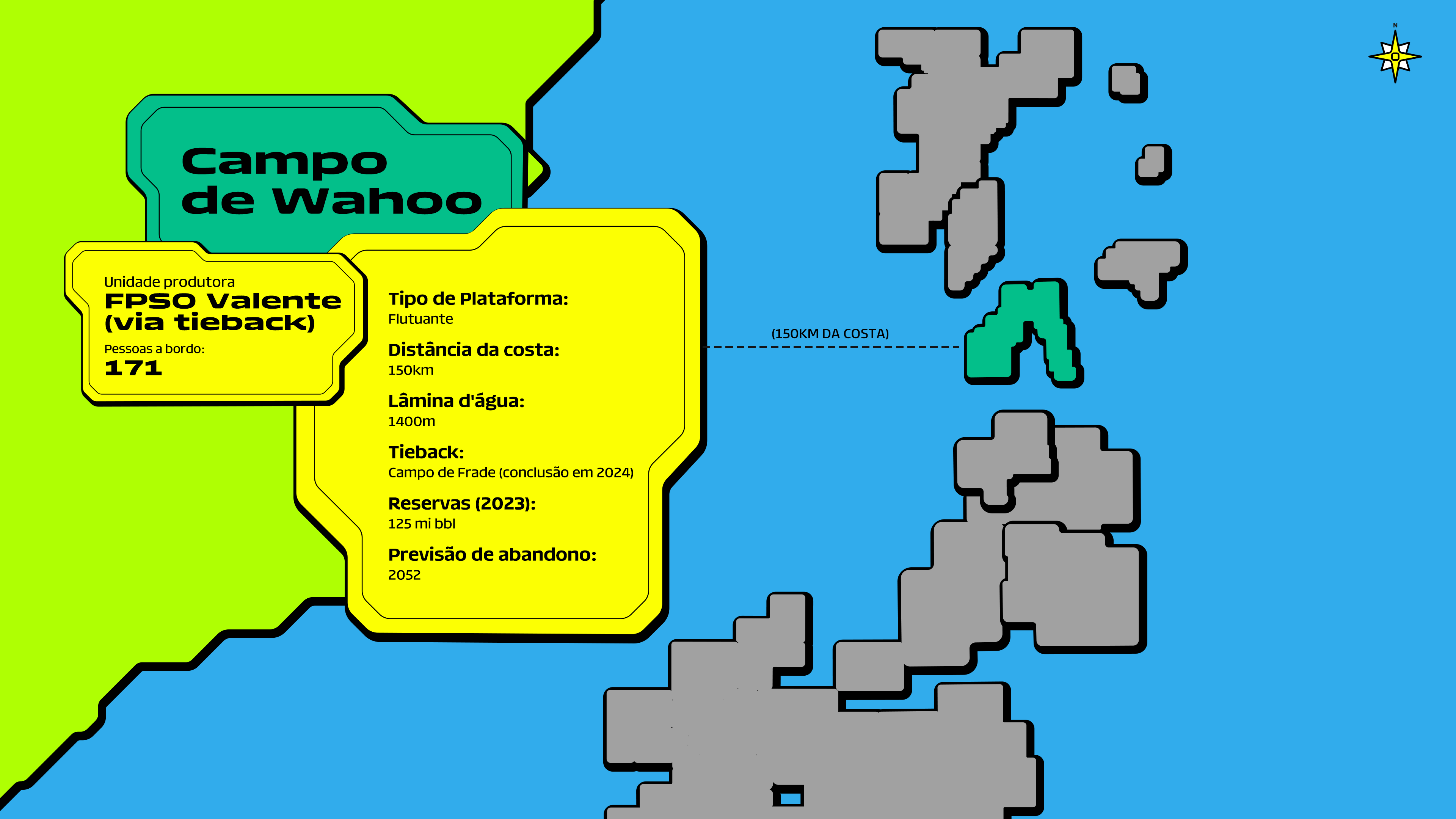 Um mapa da área do campo de wahoo da PRIO