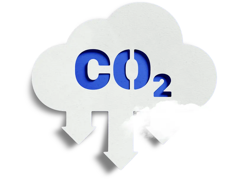 Ilustração de uma nuvem com a palavra CO2 nela
