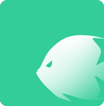 Ilustração de um peixe branco sobre um fundo verde