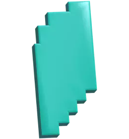 Um pedaço de papel de cor turquesa sobre um fundo branca